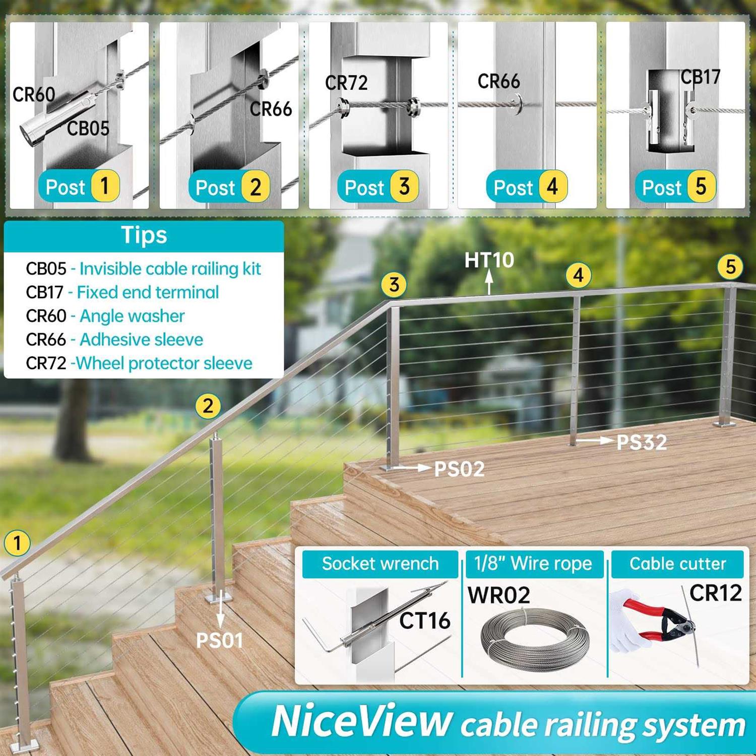 Muzata 36×3/8×2 Level-drilled Post PS32 - Zenithce