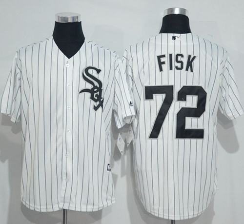 White Sox #72 Carlton Fisk White(Black Strip) New Cool Base Stitched Jersey - Zenithce