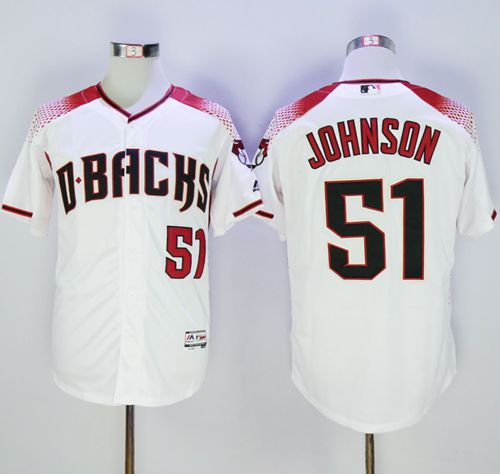 Diamondbacks #51 Randy Johnson White Brick New Cool Base Stitched Jersey - Zenithce