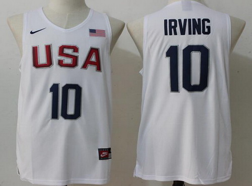 2016 Olympics Team USA #10 Kyrie Irving Revolution 30 Swingman White Jersey - Zenithce