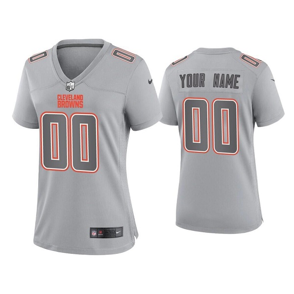 Women's Cleveland Browns Active Player Custom Grey Atmosphere Fashion Stitched Game Jersey(Run Small) - Zenithce