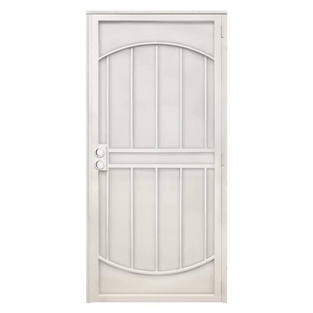 Unique Home Designs 36 in. x 96 in. Arcada Surface Mount Steel Security Door with Expanded Metal Screen - Zenithce
