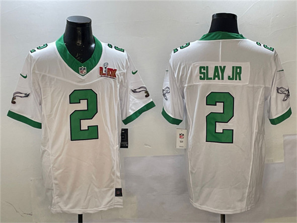 Philadelphia Eagles #2 Darius Slay Jr. White 2025 Super Bowl LIX Patch F.U.S.E. Vapor Untouchable Limited Stitched Jersey - Zenithce