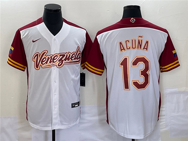 Venezuela #13 Venezuela Acuña Jr. 2023 White World Classic Stitched Jersey - Zenithce