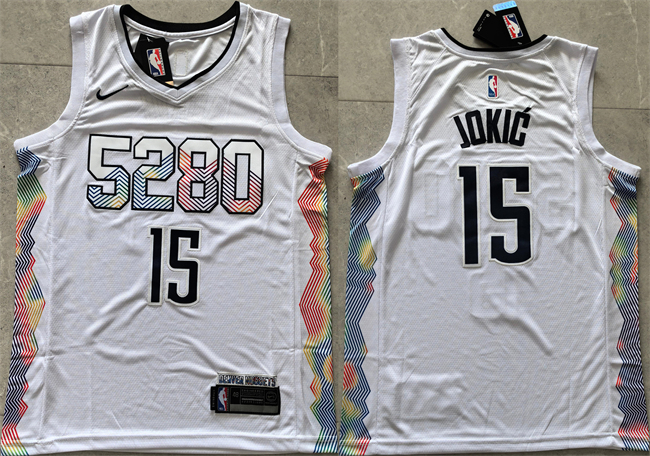 Denver Nuggets #15 Nikola Jokic White 2024 City Edition Stitched Jersey - Zenithce