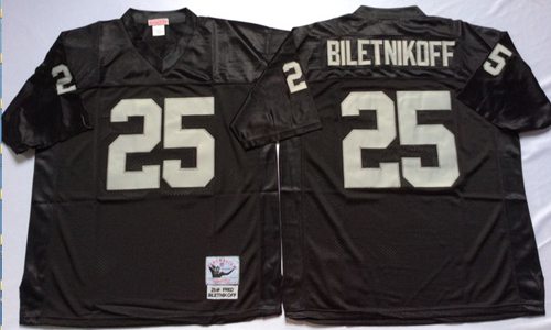 Mitchell And Ness Raiders #25 Fred Biletnikoff Black Throwback Stitched Jersey - Zenithce