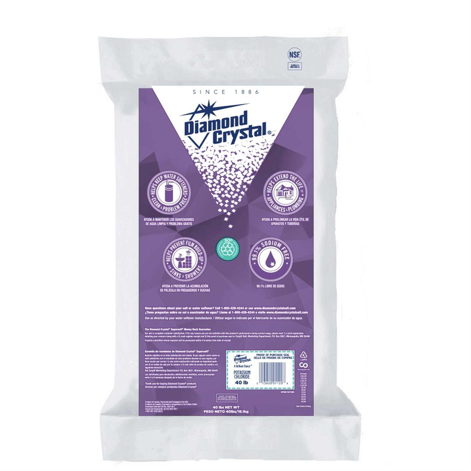 Diamond Crystal Iron Fighter Water Softener Salt Pellets 40 lb 100012408 - Zenithce