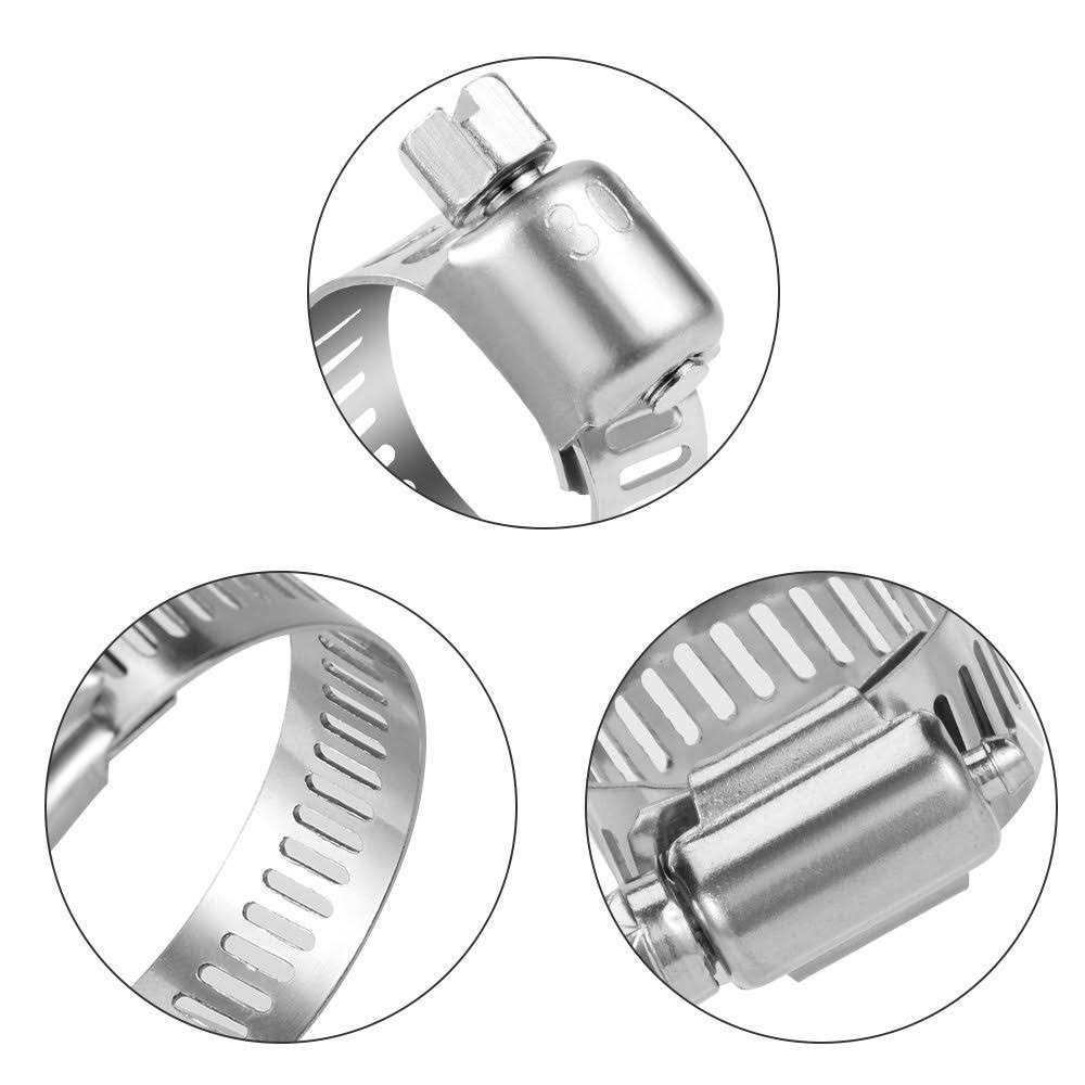 LOKMAN 20 Pack Stainless Steel Cable Clamp, Rubber Cushioned Insulated Clamp, Metal Clamp, Tube Holder for Tube, Pipe or Wire Cord - Zenithce