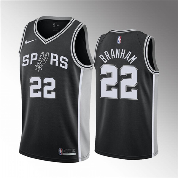 San Antonio Spurs #22 Malaki Branham Black Association Edition Stitched Jersey - Zenithce