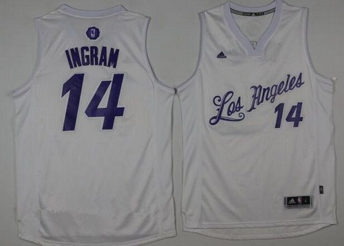 Los Angeles Lakers #14 Brandon Ingram adidas White 2016 Christmas Day Stitched Swingman Jersey - Zenithce
