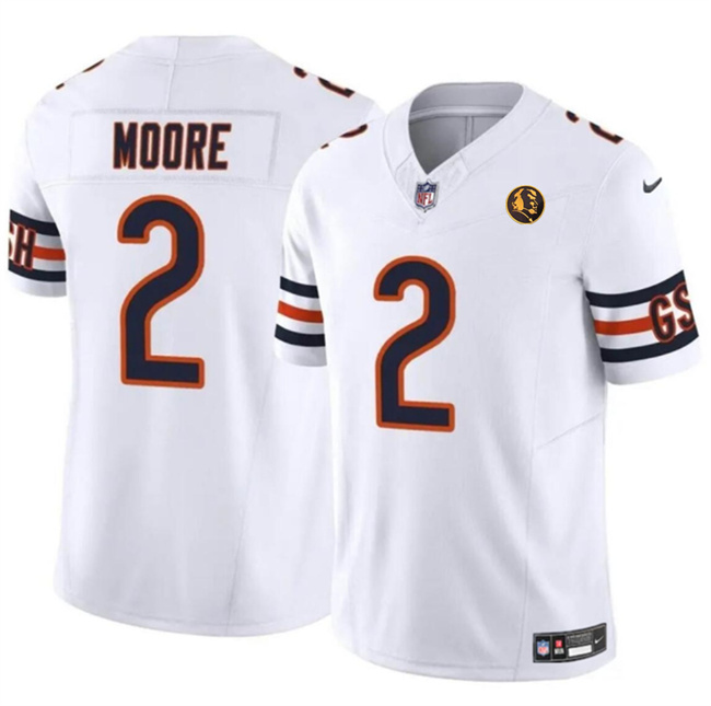 Chicago Bears #2 DJ Moore White 2023 F.U.S.E. With John Madden Patch Vapor Limited Stitched Jersey - Zenithce