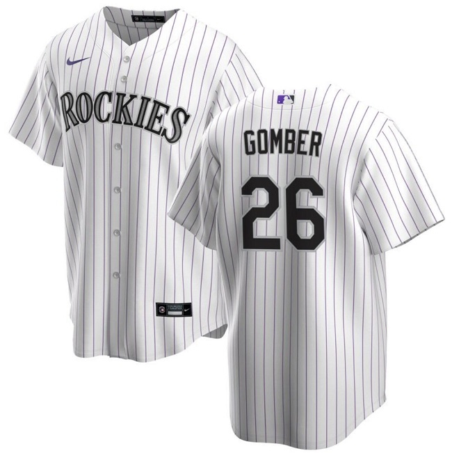 Colorado Rockies #26 Austin Gomber White Cool Base Stitched Jersey - Zenithce