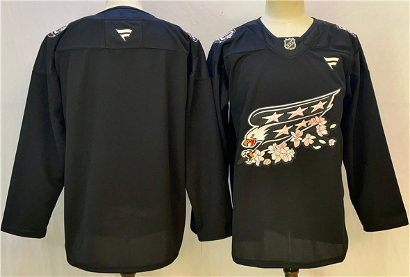 Washington Capitals Blank Black Cherry Blossom Stitched Jersey - Zenithce