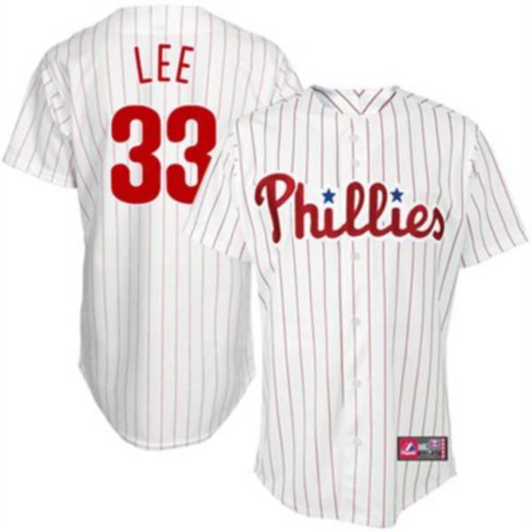 Phillies #33 Cliff Lee White(Red Strip) Stitched Jersey - Zenithce