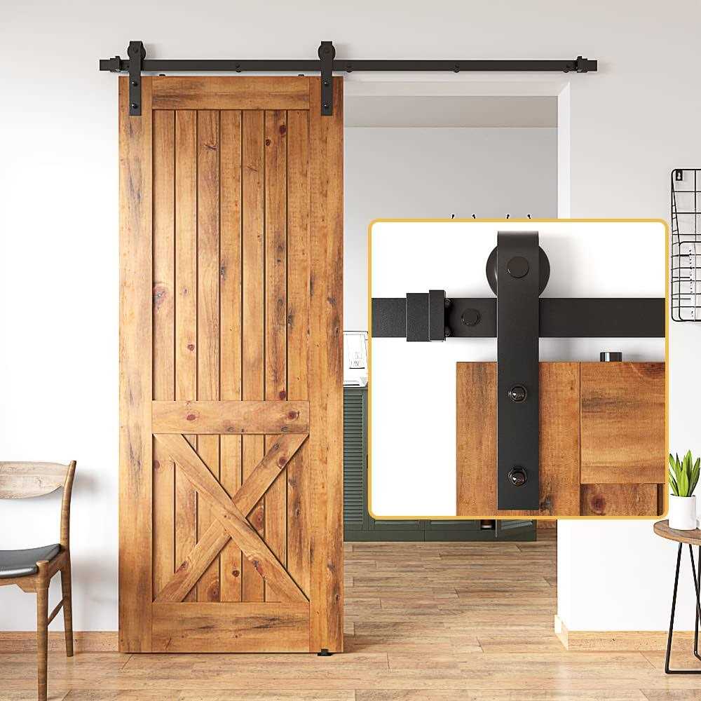 SKYSEN Single Sliding Barn Door Hardware kit, Barn Door Track, 1/4” Thick Material - Zenithce