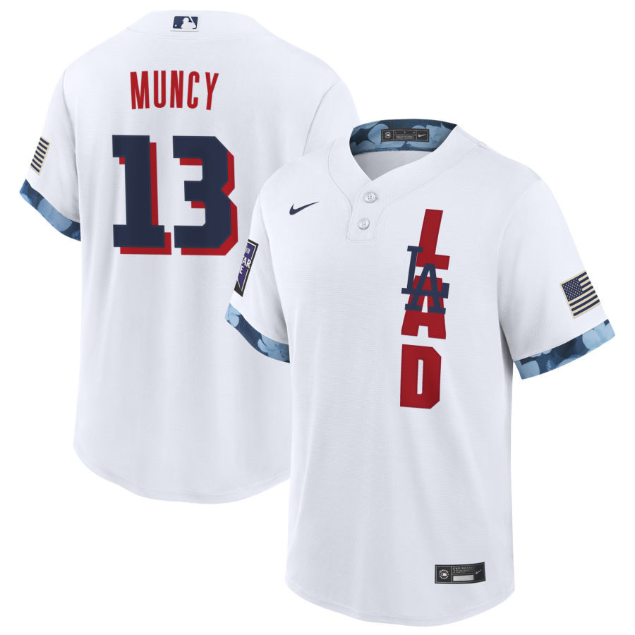Los Angeles Dodgers #13 Max Muncy 2021 White All-Star Cool Base Stitched Jersey - Zenithce