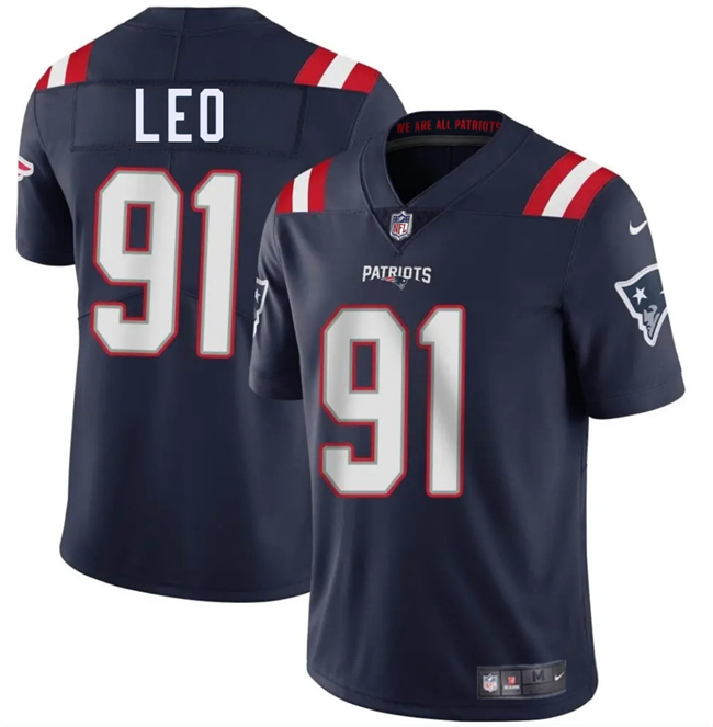 New England Patriots #91 Titus Leo Navy 2025 Vapor Limited Stitched Jersey - Zenithce