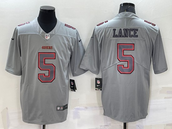 San Francisco 49ers #5 Trey Lance Gray Atmosphere Fashion Stitched Jersey - Zenithce