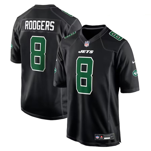 New York Jets #8 Aaron Rodgers Black Stitched Jersey - Zenithce