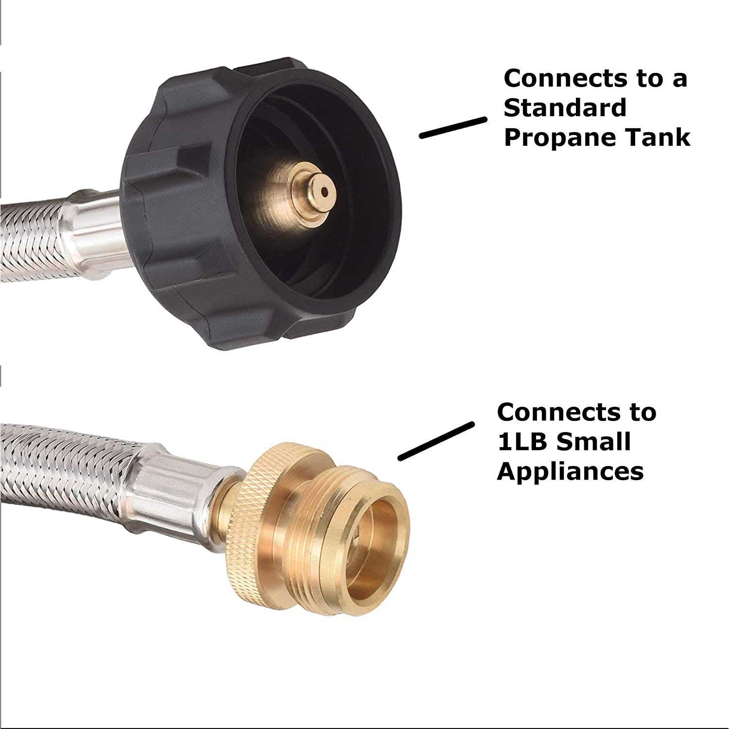 Flame King Steel Braided Hose with Regulator - Zenithce