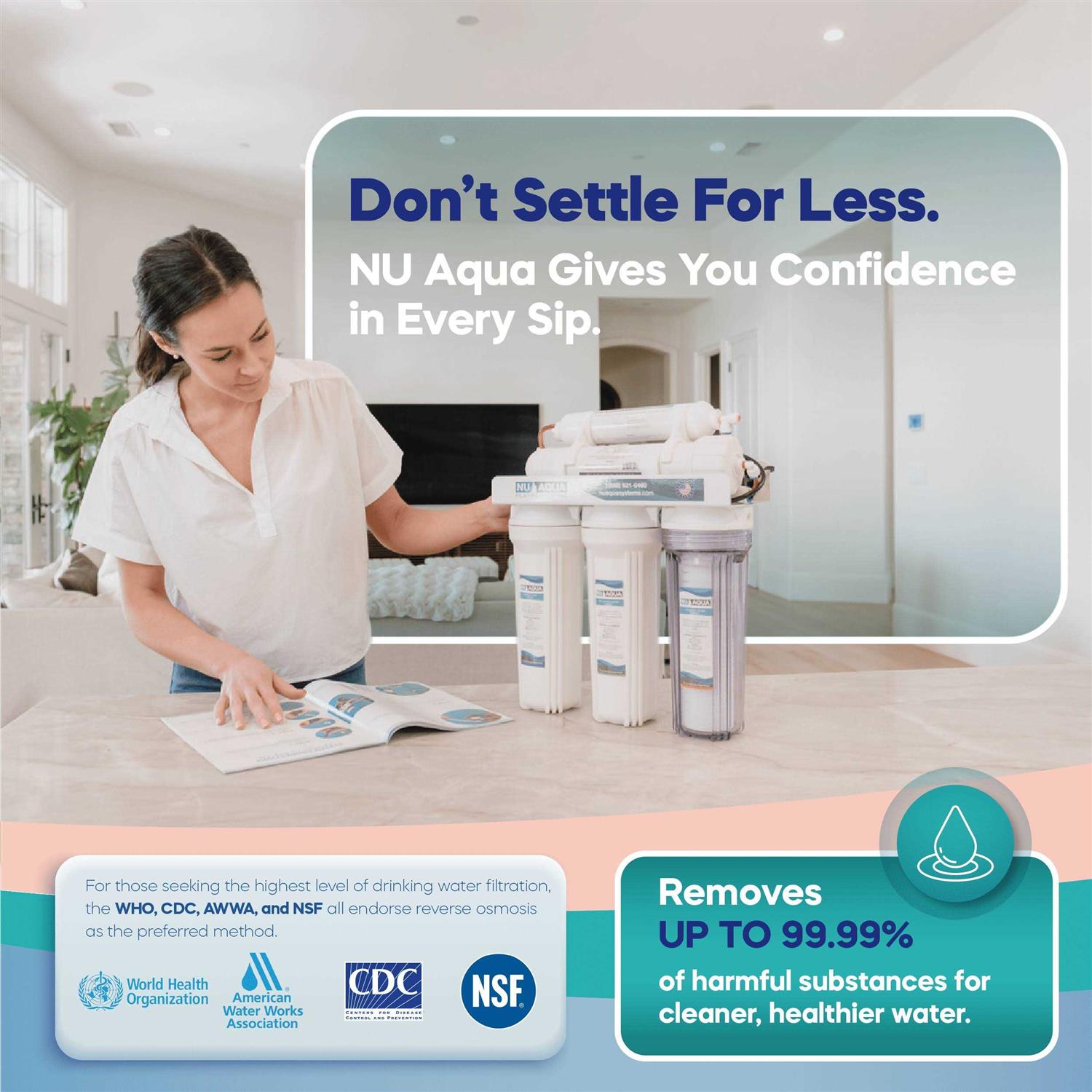 Nu Aqua 5-Stage Under Sink Reverse Osmosis Water Filter System - Zenithce