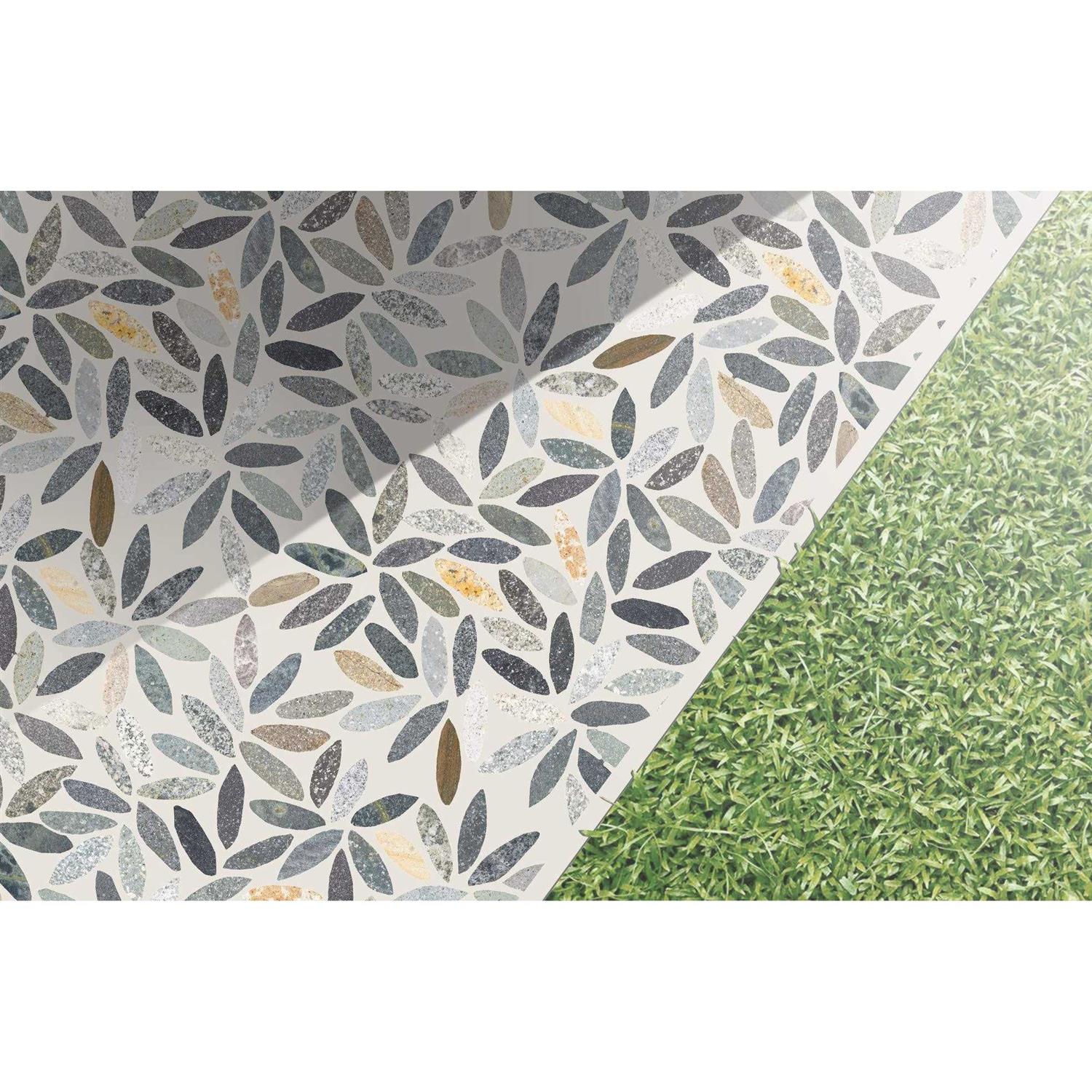 FuStone Pebble Tiles Pebble Stone Tiles Interlocking Flower Mosaic Floor Tiles Kitchen, Bathroom, and Patio Flooring Natural - Zenithce