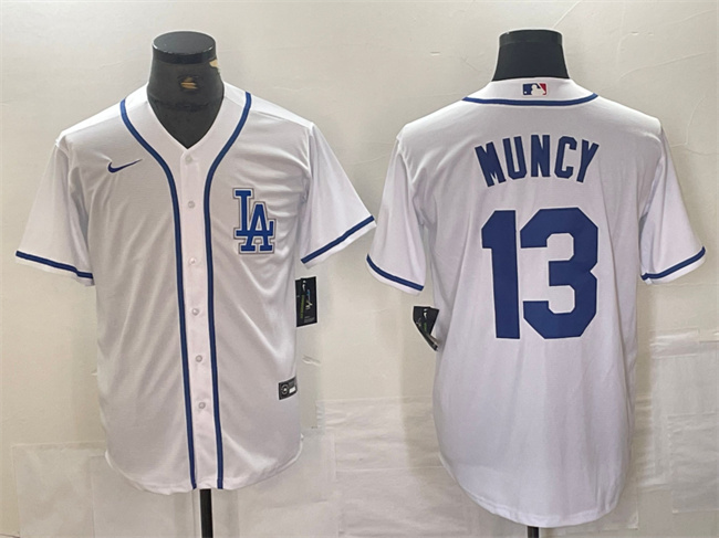 Los Angeles Dodgers #13 Max Muncy White Cool Base Stitched Jersey - Zenithce