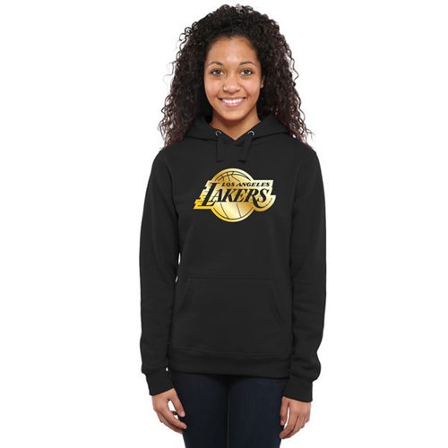 Women's Los Angeles Lakers Gold Collection Pullover Hoodie Black - Zenithce