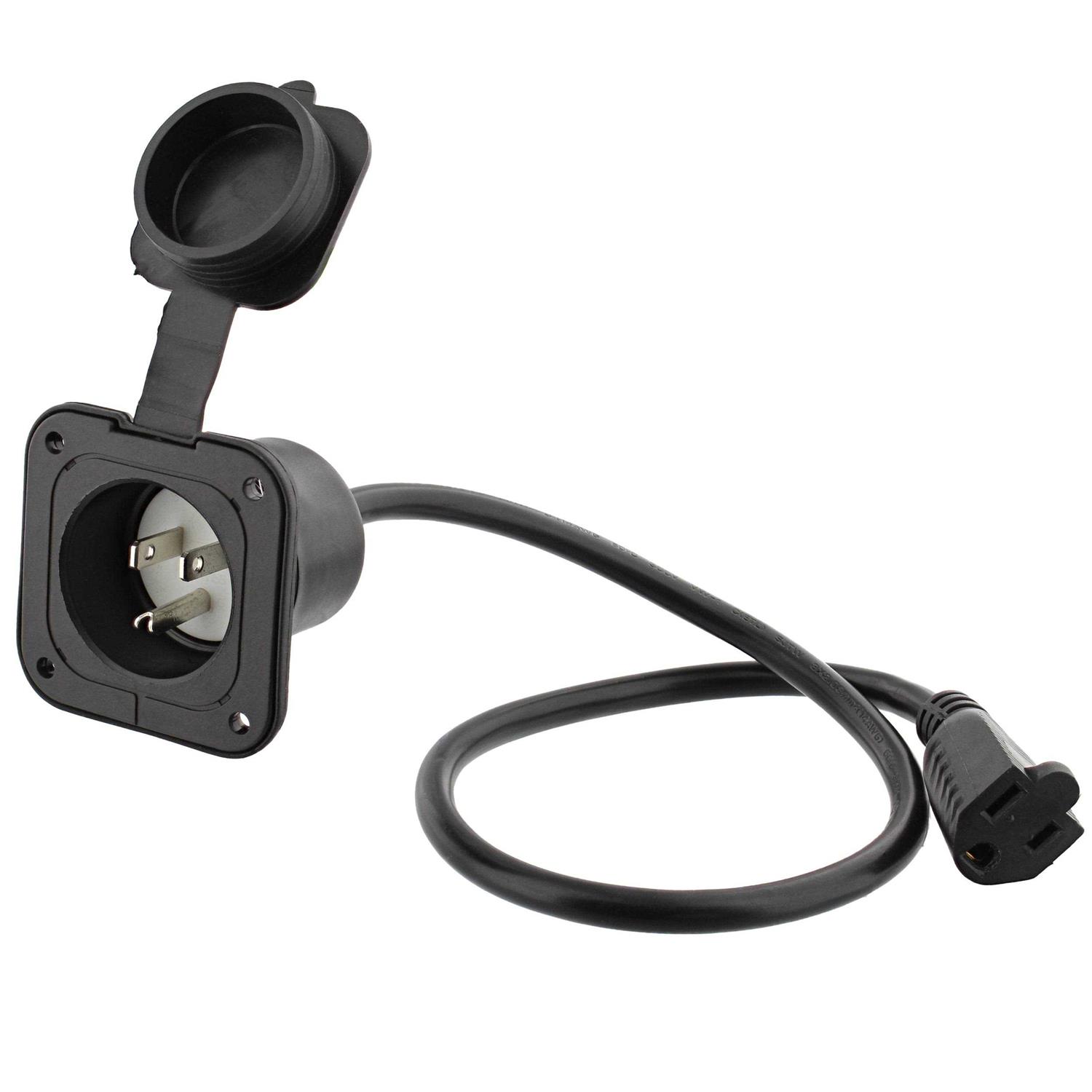 Dumble Power Inlet Port Plug 125 125v 2-Pole 3-Wire AC Port Plug 15a RV Outlet - Zenithce
