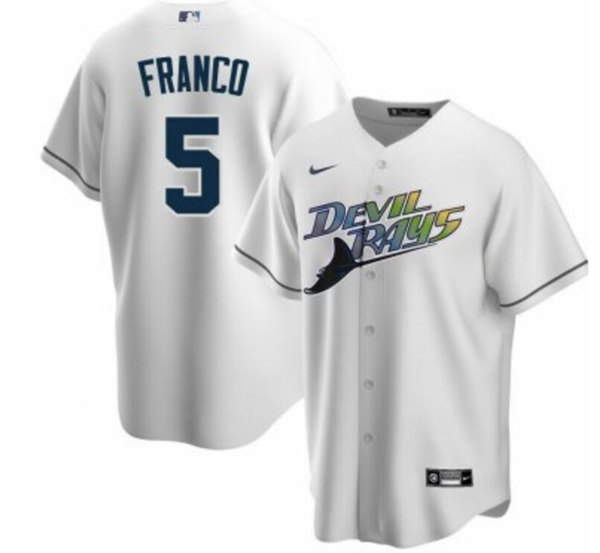 Tampa Bay Rays #5 Wander Franco White Cool Base Stitched Jersey - Zenithce