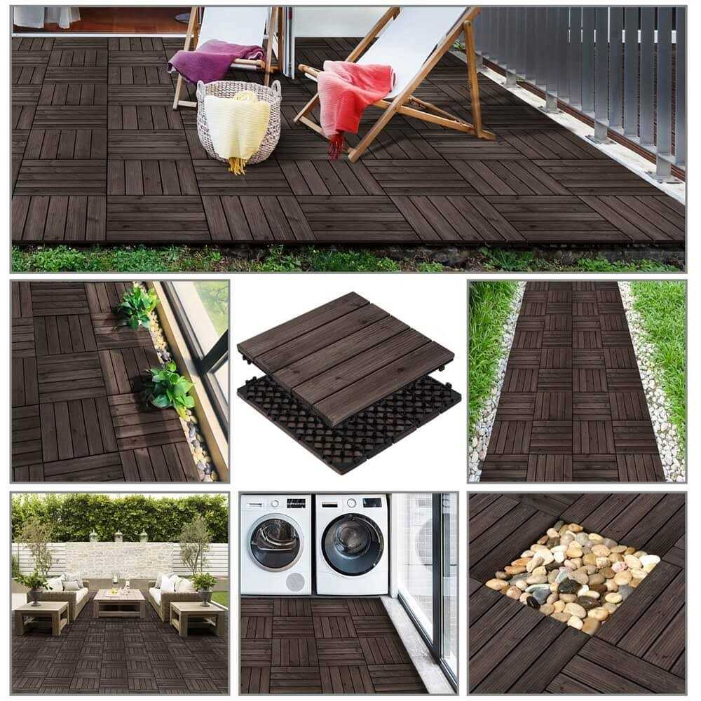 Yaheetech 27pcs Wood Flooring Tiles for Patio - Zenithce