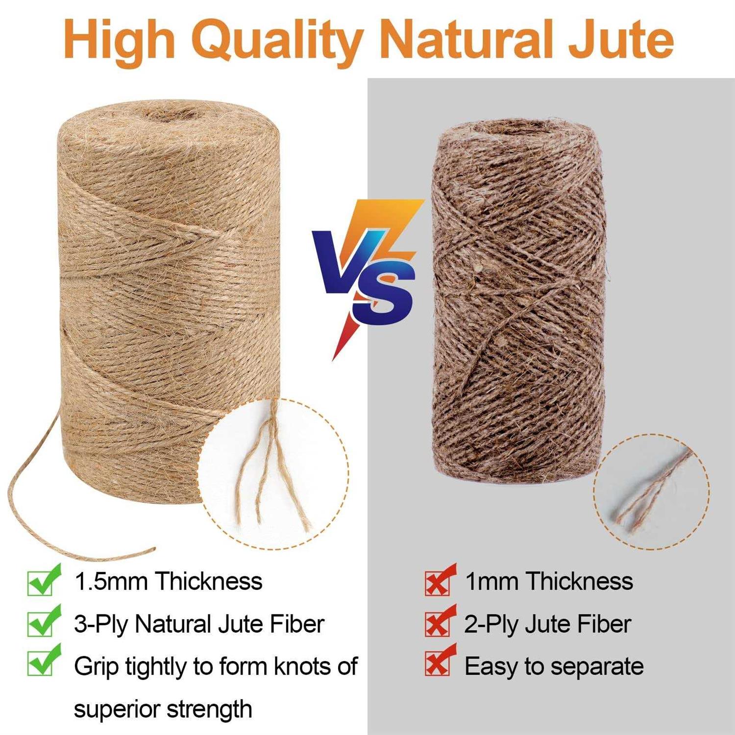 Natural Jute Twine Twine String 3ply Thin Ribbon Hemp Twine - Zenithce