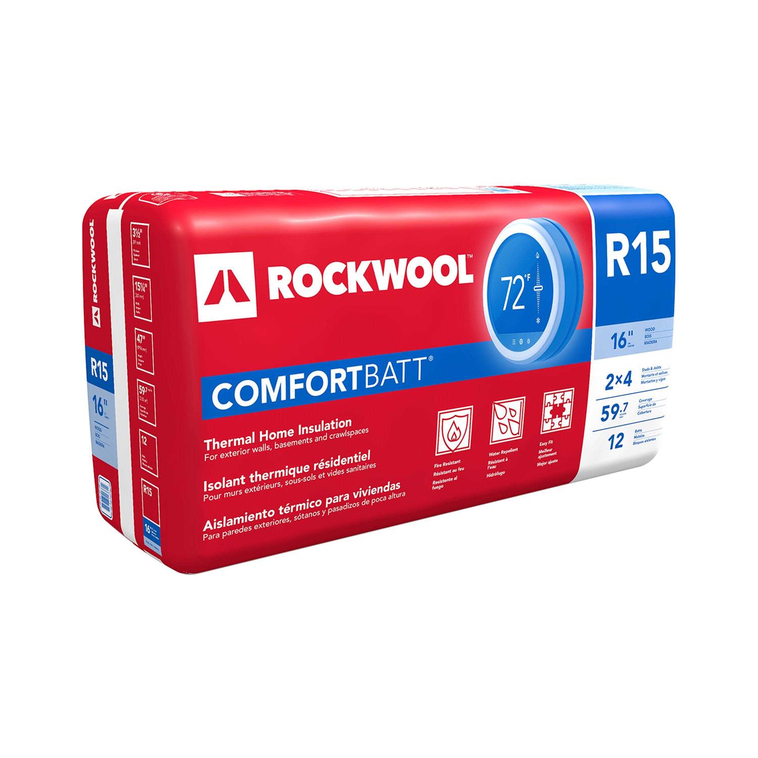 Rockwool Comfortbatt R-23 Attic Wall Unfaced Stone Wool Batt Insulation - Zenithce