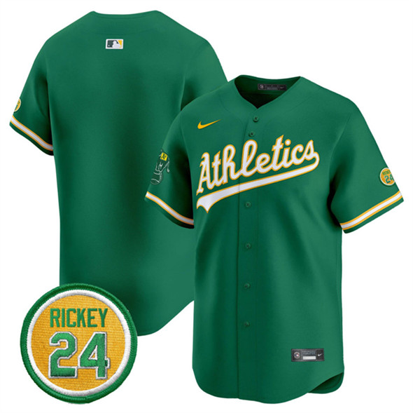 Oakland Athletics Blank Green 2024 Limited With Rickey Henderson Patch Stitched Jersey - Zenithce