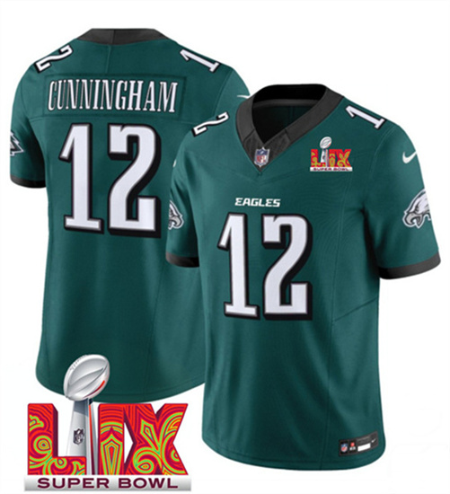 Philadelphia Eagles #12 Randall Cunningham Green 2025 Super Bowl LIX Patch Vapor Untouchable Limited Stitched Jersey - Zenithce