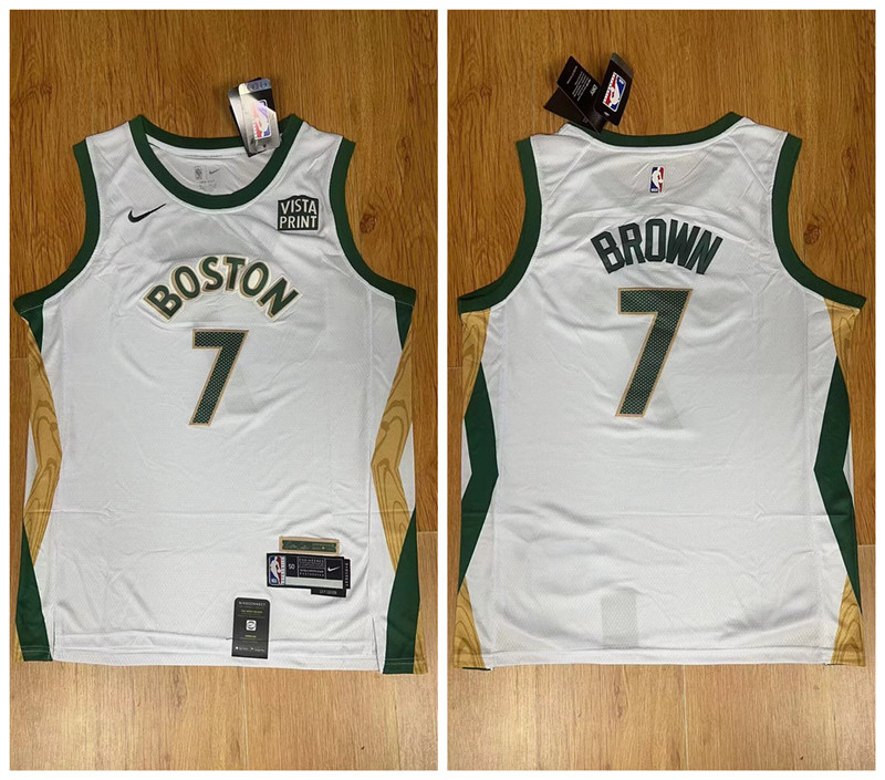 Celtics 7 Jaylen Brown White 2023-24 City Edition Swingman Jersey - Zenithce