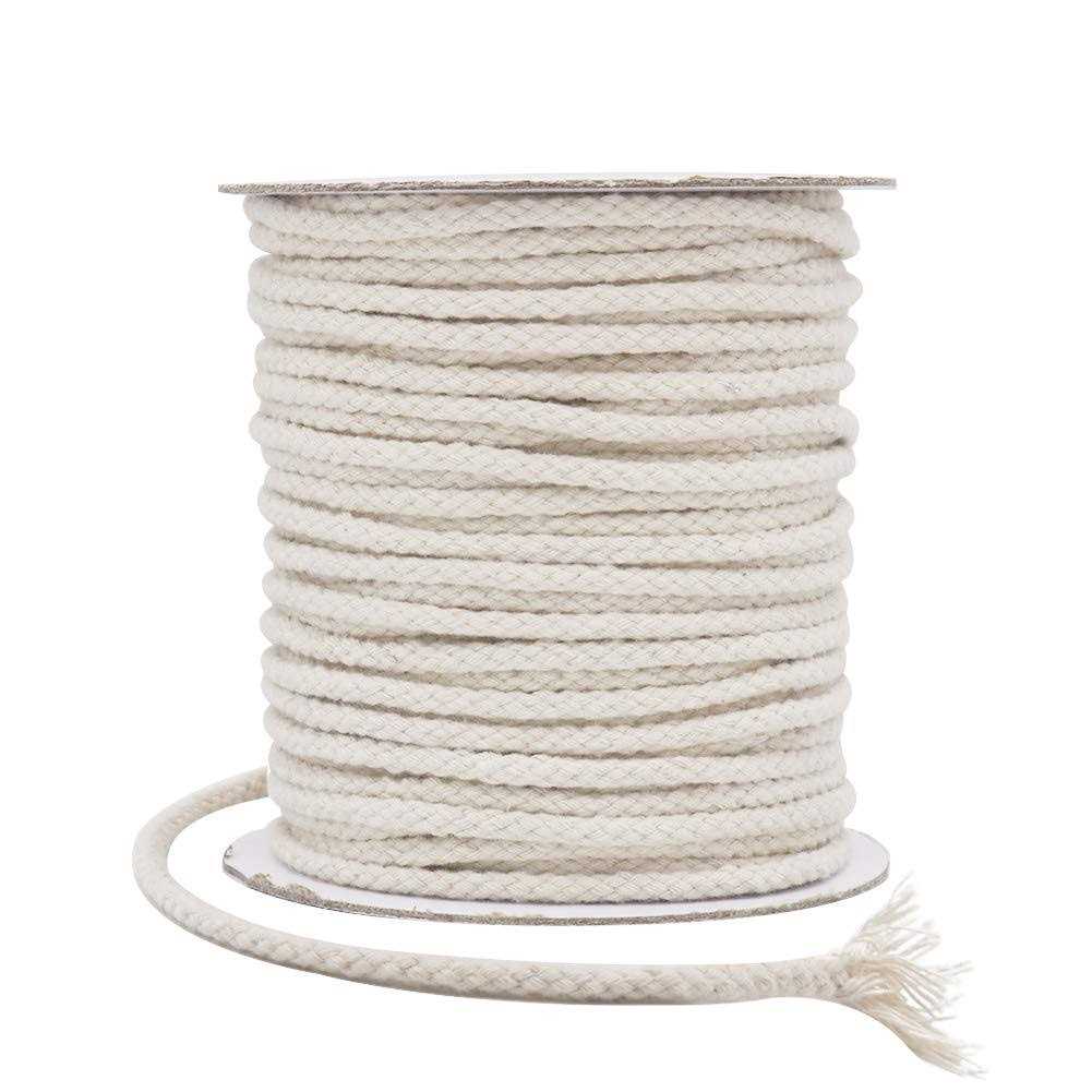 Tenn Well Macrame Cord 5mm 165 Feet Cotton Braided Macrame Rope for Plant Hangers Wall Hangings DIY Crafts - Zenithce