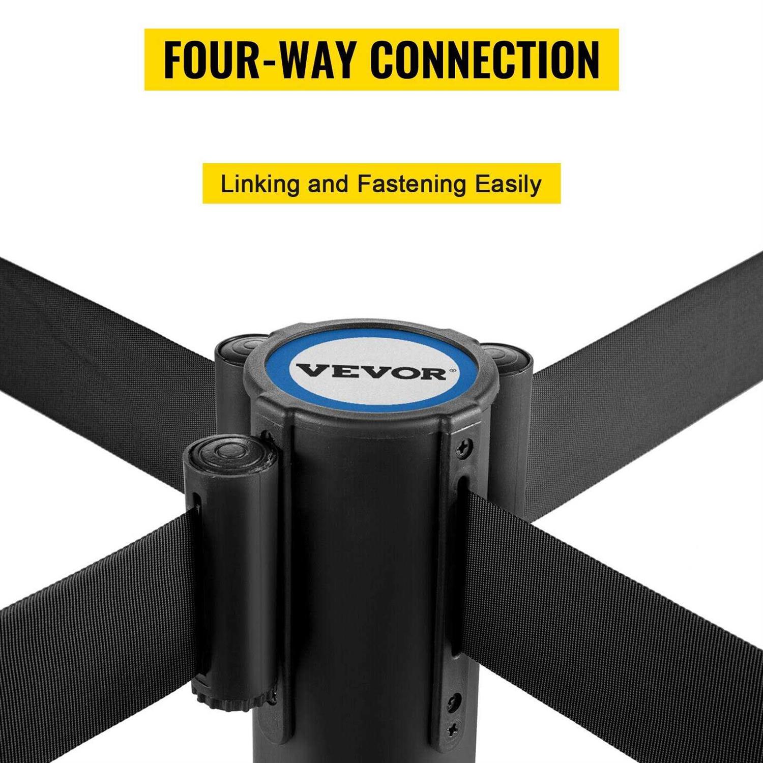 VEVOR Crowd Control Stanchion Set of 6 Pieces Stanchion Set Stanchion Set with 5 ft/1.5 GLZHSHRSJTHG69AV4V0 - Zenithce