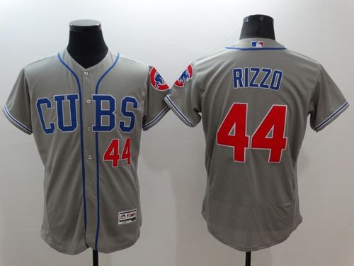 Cubs #44 Anthony Rizzo Grey Flexbase Authentic Collection Alternate Road Stitched Jersey - Zenithce