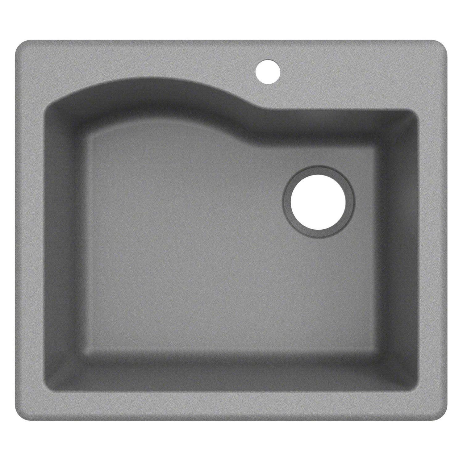 Kraus Quarza 25 Dual Mount Single Bowl Granite Kitchen Sink KGD-441 - Zenithce