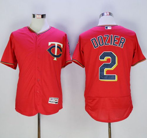 Twins #2 Brian Dozier Red Flexbase Authentic Collection Stitched Jersey - Zenithce