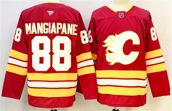 Calgary Flames #88 Andrew Mangiapane Red 2024-25 Home Stitched Jersey - Zenithce
