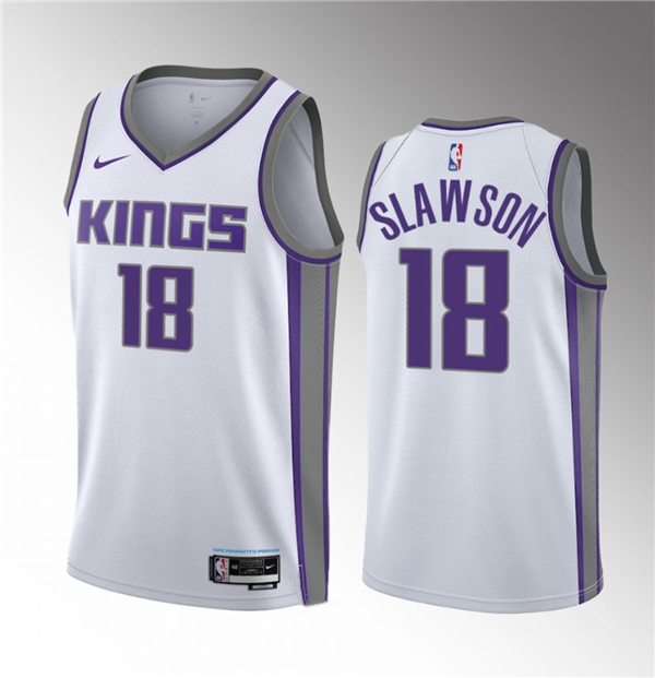 Sacramento Kings #18 Jalen Slawson White 2023 Draft Association Edition Stitched Jersey - Zenithce