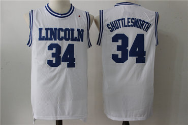 Lincoln 34 Shuttlesworth White Movie Stitched Jersey - Zenithce