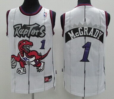 Toronto Raptors #1 Tracy McGrady Hardwood Classic White Swingman Jersey - Zenithce