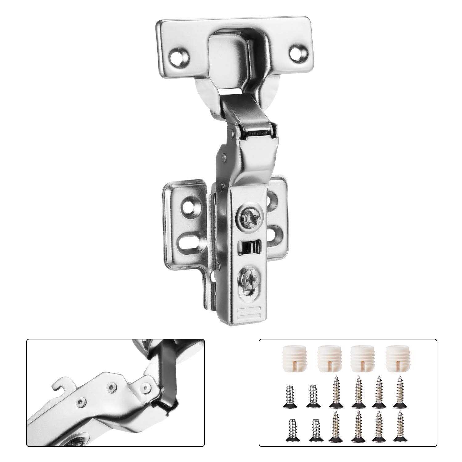 luokim 2pcs standard cabinet hinge,fit for frameless cabinet,european inset,soft closing,four-hole mounting plate hinges,nick - Zenithce