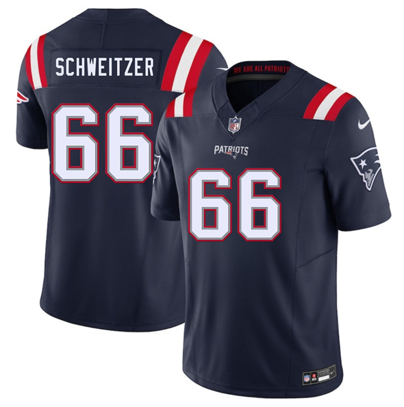 New England Patriots #66 Wes Schweitzer Navy 2025 F.U.S.E. Vapor Limited Stitched Jersey - Zenithce