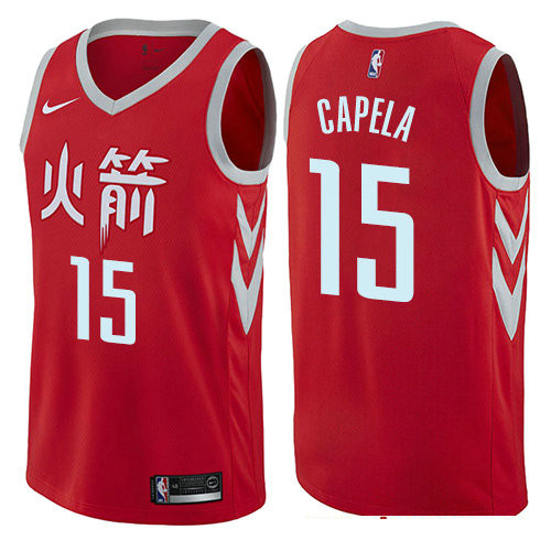 Houston Rockets #15 Clint Capela Red Stitched Swingman Jersey City Edition - Zenithce