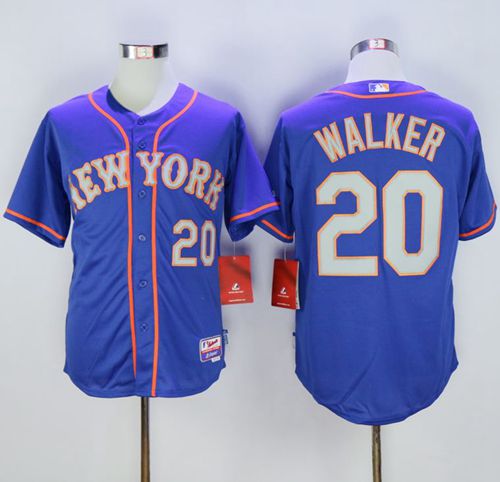 Mets #20 Neil Walker Blue(Grey NO.) Alternate Road Cool Base Stitched Jersey - Zenithce