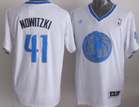 Dallas Mavericks #41 Dirk Nowitzki Revolution 30 Swingman 2013 Christmas Day White Jersey - Zenithce